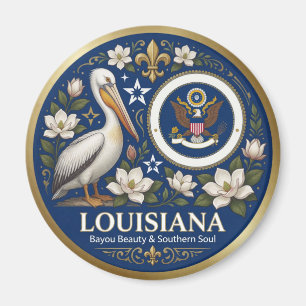 Louisiana Pelican State Heritage 🦢 Magnet