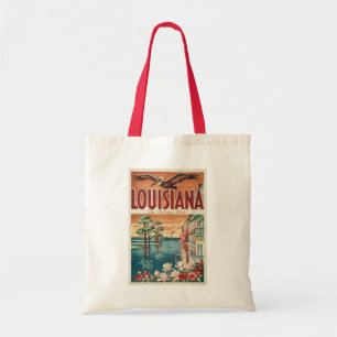 Louisiana Pelican State Illustration Travel Art Tote Bag