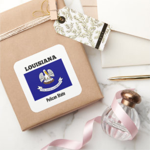 Louisiana, Pelican State, Square Sticker