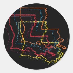 louisiana pride blur classic round sticker