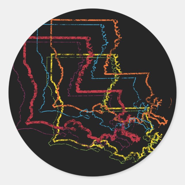 louisiana pride blur classic round sticker (Front)