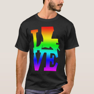 Louisiana Pride USA State Love Map T-Shirt