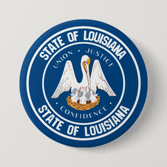 Louisiana Round Emblem 7.5 Cm Round Badge (Front)