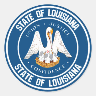 Louisiana Round Emblem Classic Round Sticker