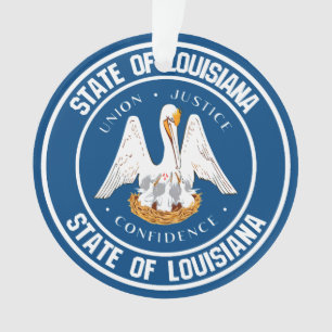 Louisiana Round Emblem Ornament