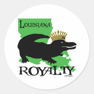 Louisiana Royalty (black gator) Classic Round Sticker