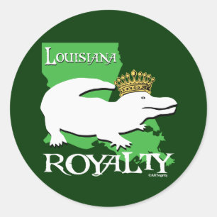 Louisiana Royalty (white gator) Classic Round Sticker