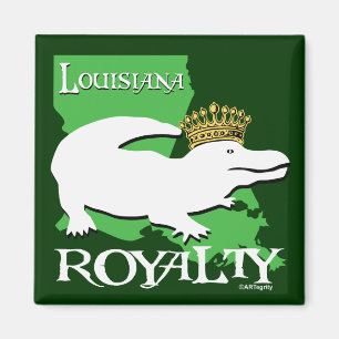 Louisiana Royalty (white gator) Magnet