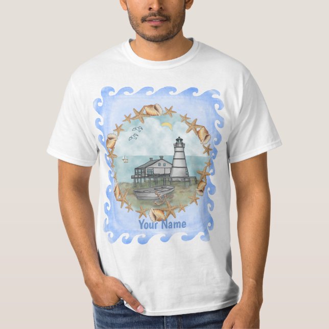 Louisiana Shells Lighthouse T-Shirt (Front)