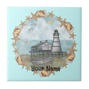 Louisiana Shells Lighthouse   Tile