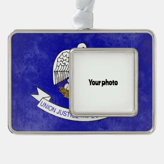 Louisiana Silver Plated Framed Ornament (Front)