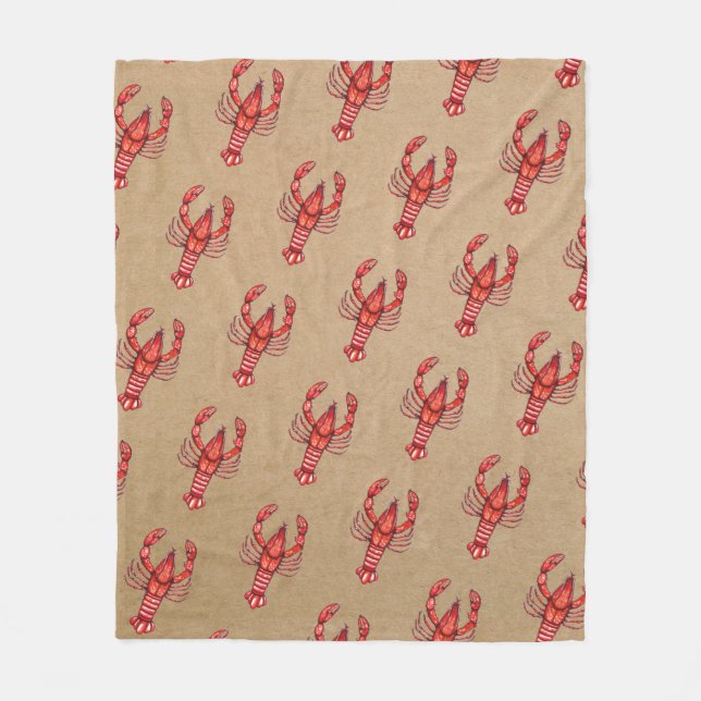 Louisiana Southern Cajun Crawfish Fleece Blanket (Front)