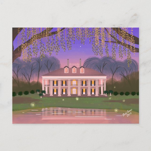 Louisiana Southern Mansion House  Postcard (Front)