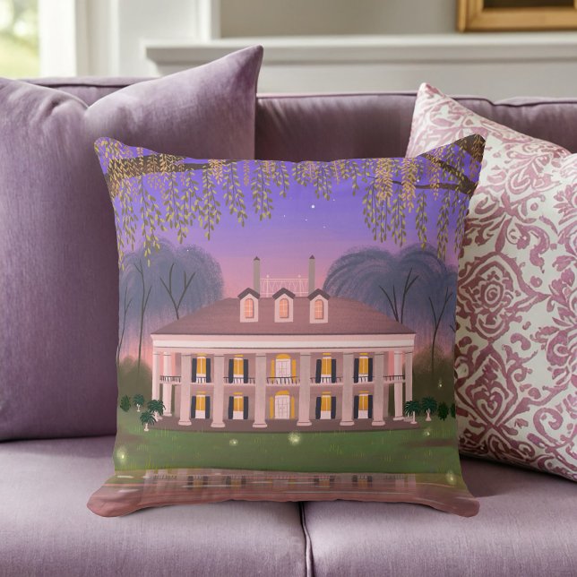 Louisiana Southern Mansion House Purple Cushion (Creator Uploaded)