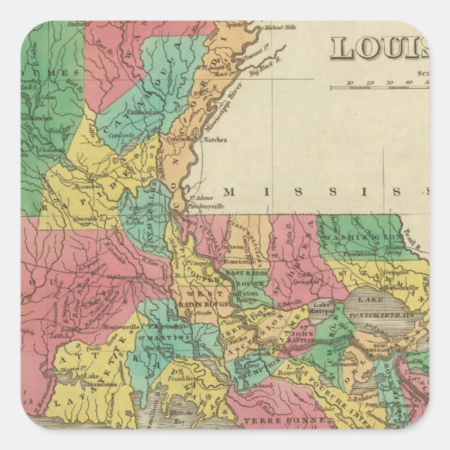 Louisiana Square Sticker (Front)