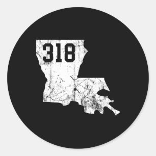 Louisiana State Area Code 318 Tee New Orleans Mard Classic Round Sticker