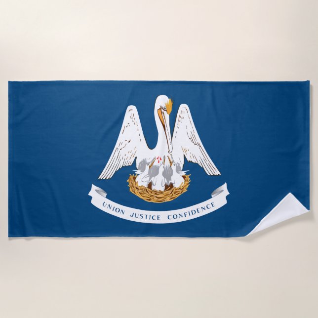 Louisiana State Flag Beach Towel (Front)