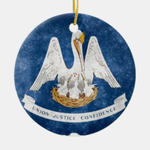 Louisiana State Flag Ceramic Ornament