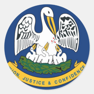 Louisiana State Flag Classic Round Sticker