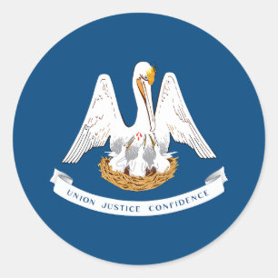 Louisiana State Flag Classic Round Sticker