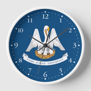Louisiana State Flag Clock