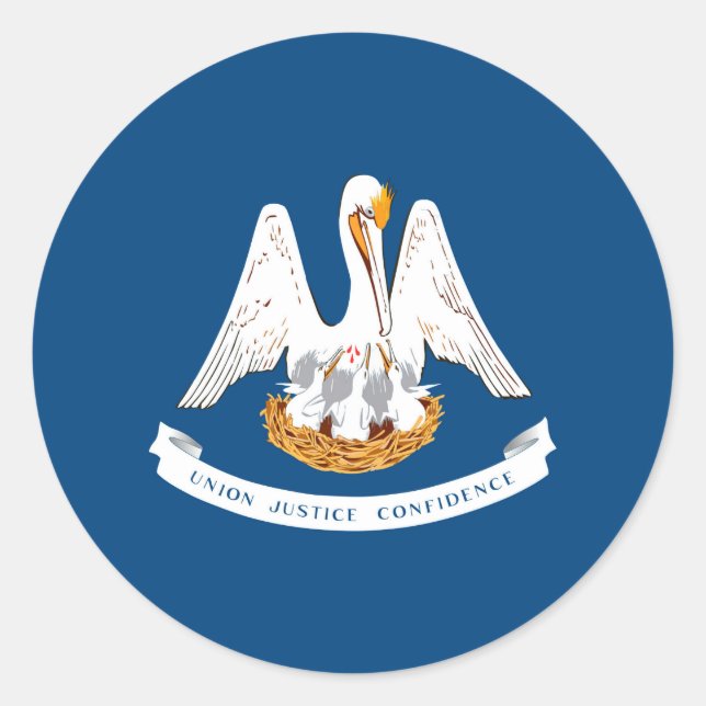 Louisiana State Flag Design Classic Round Sticker (Front)