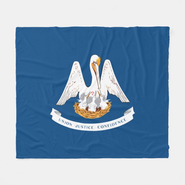 Louisiana State Flag Design Fleece Blanket (Front (Horizontal))