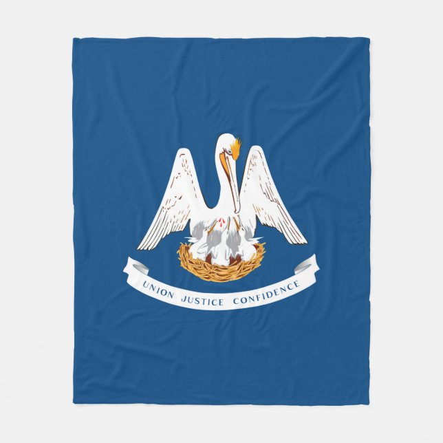 Louisiana State Flag Design Fleece Blanket (Front)