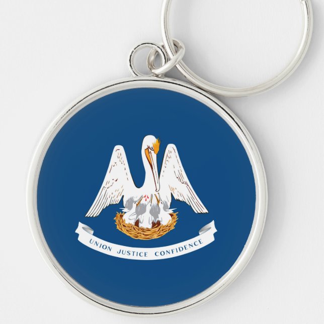 Louisiana State Flag Design Key Ring (Front)