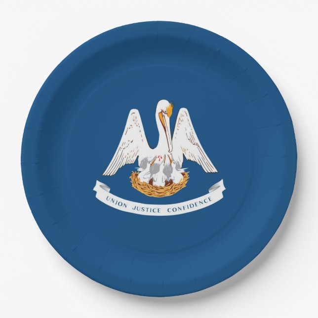 Louisiana State Flag Design Paper Plate (Front)