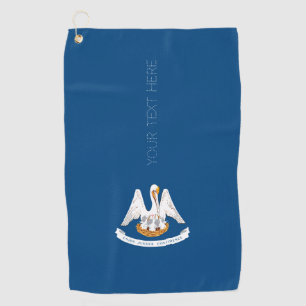 Louisiana State Flag Design Your Text on a Golf Towel