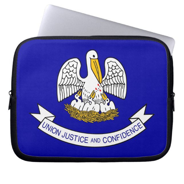 Louisiana State Flag Laptop Sleeve (Front)
