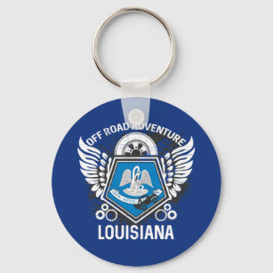 Louisiana State Flag Off Road Adventure 4x4 Key Ring