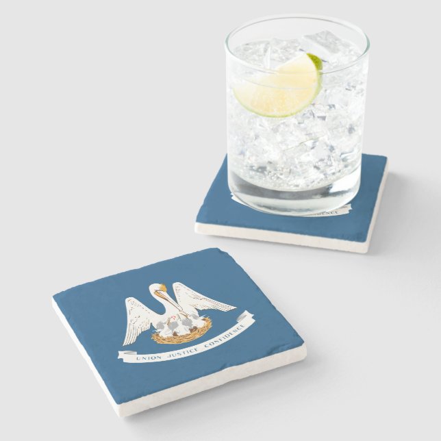 Louisiana State Flag Stone Coaster (Side)