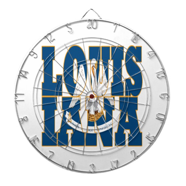 Louisiana state flag text dartboard (Front)