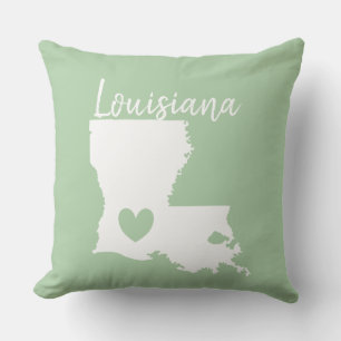Louisiana state map love home  cushion