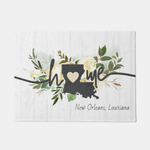 Louisiana State Personalised Your Home City Rustic Doormat