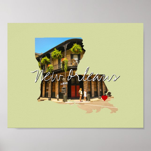 Louisiana State Photo insert and town name Poster (Front)