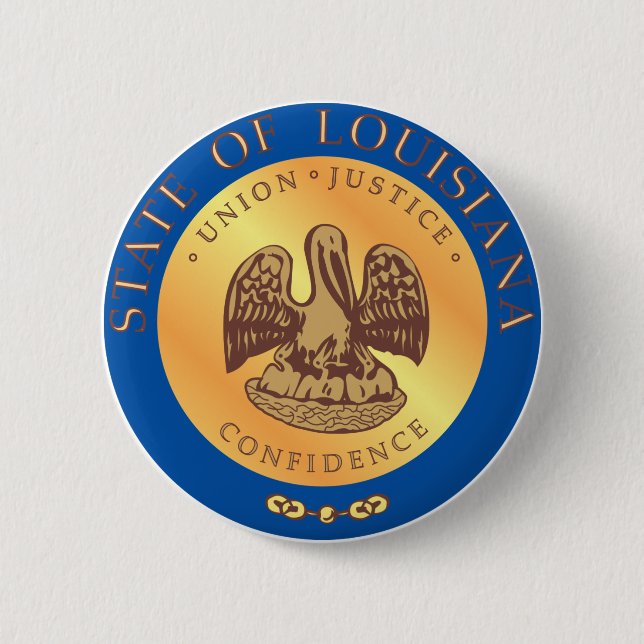 Louisiana State Seal 6 Cm Round Badge (Front)
