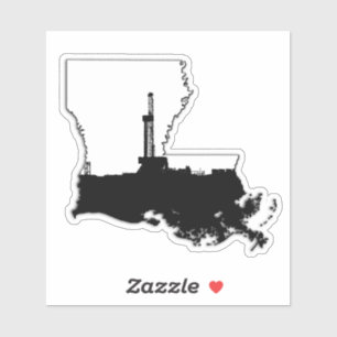 Louisiana State with Oil Drilling Rig Cutout