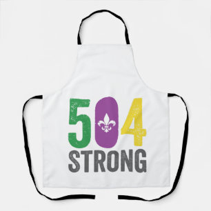 Louisiana Strong 504 NOLA Strong Mardi Gras  Apron