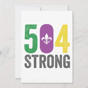 Louisiana Strong 504 NOLA Strong Mardi Gras Holiday Card