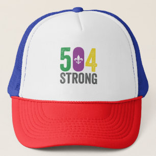 Louisiana Strong 504 NOLA Strong Mardi Gras  Trucker Hat