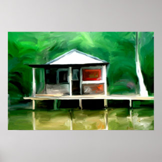Louisiana Swamp Cottage Poster