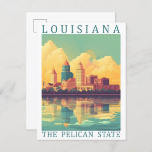 Louisiana the Pelican State USA Travel Place Postcard