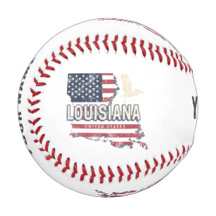 Louisiana United States Retro Map Vintage USA Baseball
