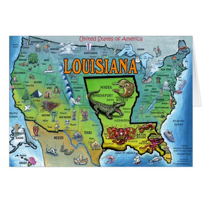 Louisiana USA Map (Front Horizontal)