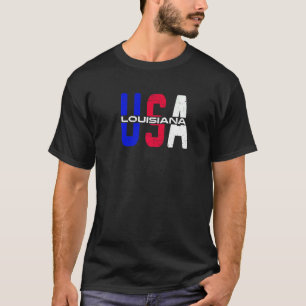 Louisiana Usa Vintage Patriotic And Proud Us Citiz T-Shirt