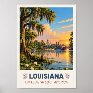 Louisiana USA – Vintage Travel Poster