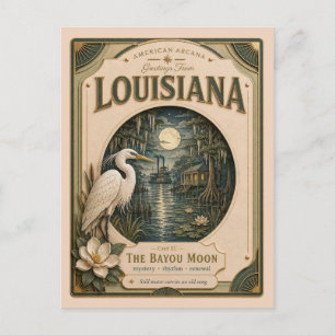 Louisiana Vintage Paper Cut American Arcana Postcard